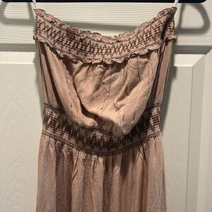 Tan lightweight halter top dress